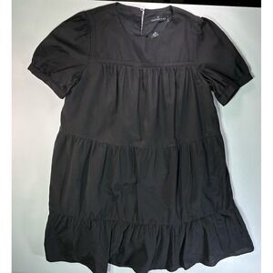 Pomander Place Tuckernuck Womens Quinn Dress Tier Mini Swing Black XL‎ NWOT